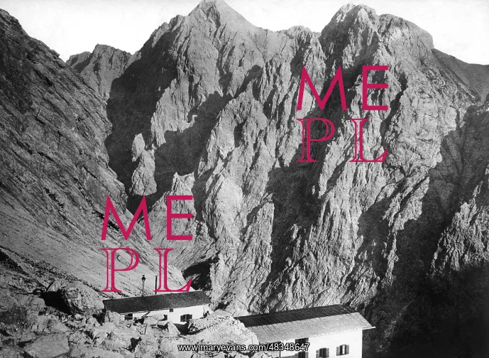 : Knorrhutte and Hochwanner, around 1890 : Knorrhutte and Hochwanner, around 1890