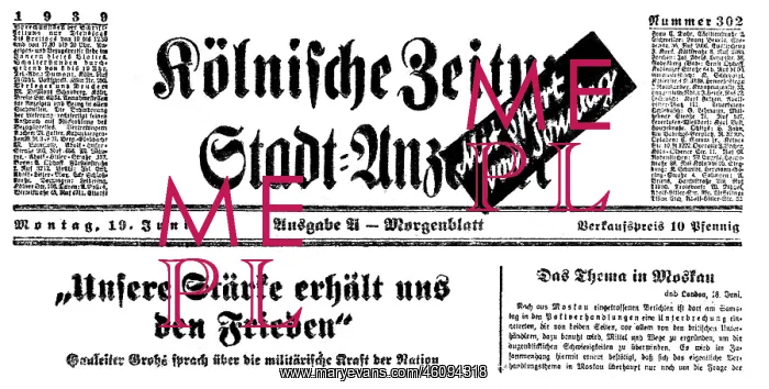 : Koelnische Zeitung, Our Strength keeps us the Peace, speeh : Koelnische Zeitung, Our Strength keeps us the Peace, speeh