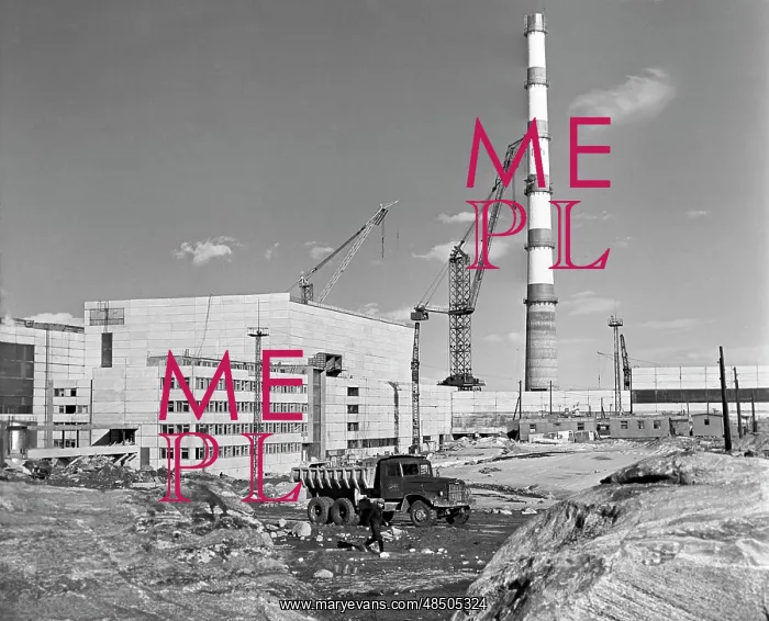 : Kola Nuclear Power Plant under construction, 1974 : Kola Nuclear Power Plant under construction, 1974