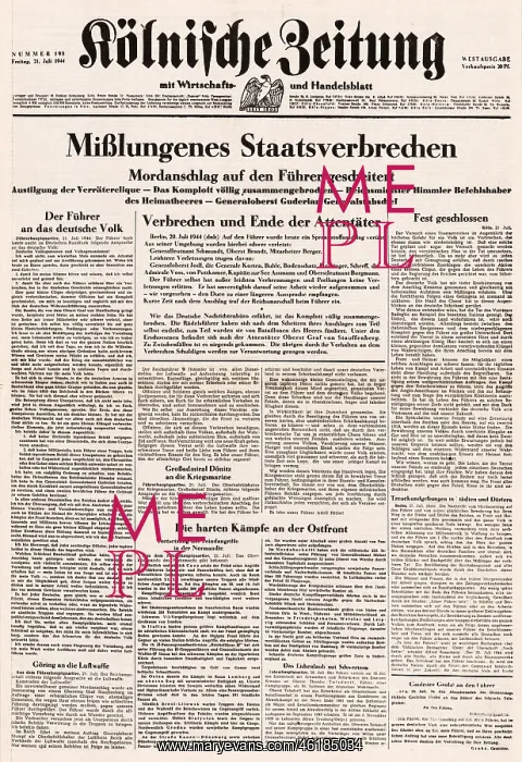 : Kolnischer Zeitung Assassination attempt on Adolf Hitler : Kolnischer Zeitung Assassination attempt on Adolf Hitler