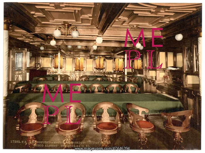 : Konig Albert, dining room, second class, North German Lloyd : Konig Albert, dining room, second class, North German Lloyd