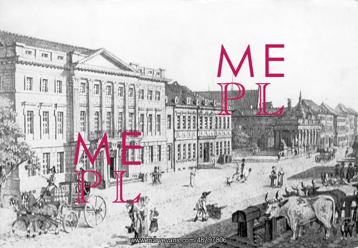 : Konigstrasse in Berlin, around 1825 : Konigstrasse in Berlin, around 1825