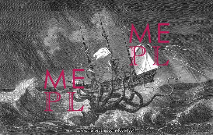 : Kraken attacking ship during a storm : Kraken attacking ship during a storm