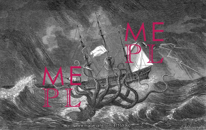 : Kraken attacking ship during a storm : Kraken attacking ship during a storm