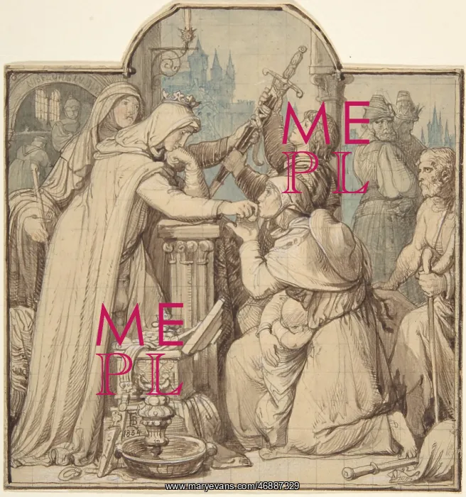 : Kriemhild, in Mourning over Siegfried, Handing : Kriemhild, in Mourning over Siegfried, Handing