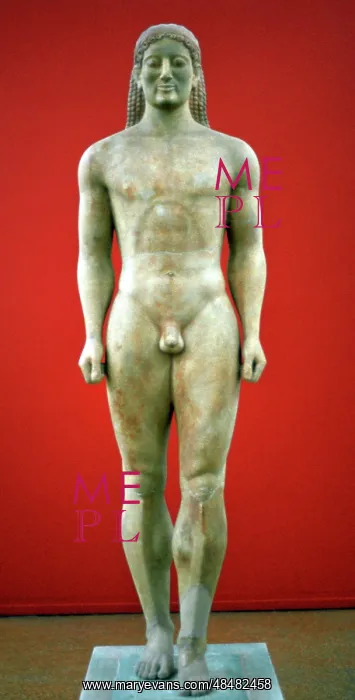 : The Kroisos Kouros, in Parian marble, found in : The Kroisos Kouros, in Parian marble, found in