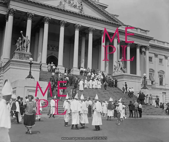 : Ku Klux Klansmen visiting the U.S. Capitol during : Ku Klux Klansmen visiting the U.S. Capitol during