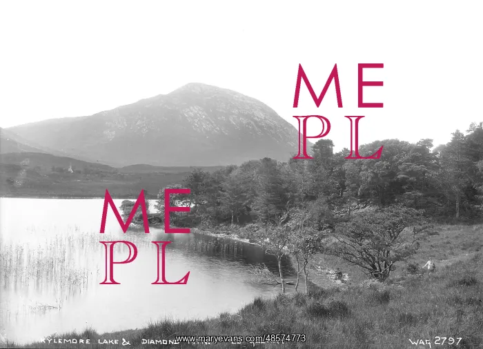 : Kylemore Lake and Diamond Mountain. Co. Galway : Kylemore Lake and Diamond Mountain. Co. Galway