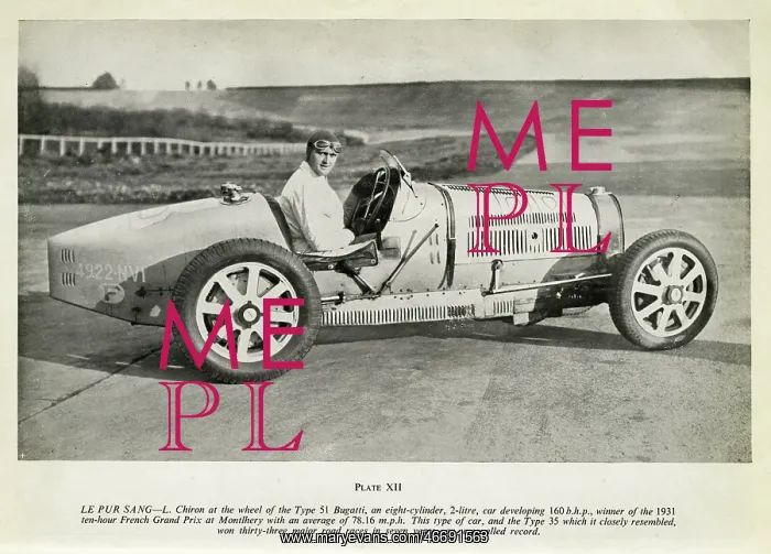 : L Chiron at the wheel of the Type 51 Bugatti : L Chiron at the wheel of the Type 51 Bugatti