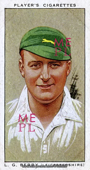 : L G Berry, Leicestershire County cricketer : L G Berry, Leicestershire County cricketer
