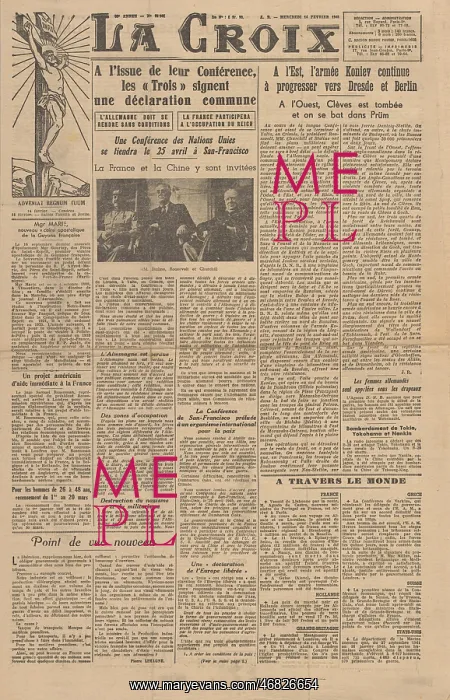  : La Croix front page Yalta Conference