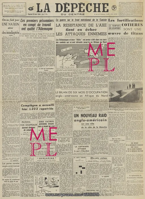 : La Depeche front page Battle for Tunisia : La Depeche front page Battle for Tunisia