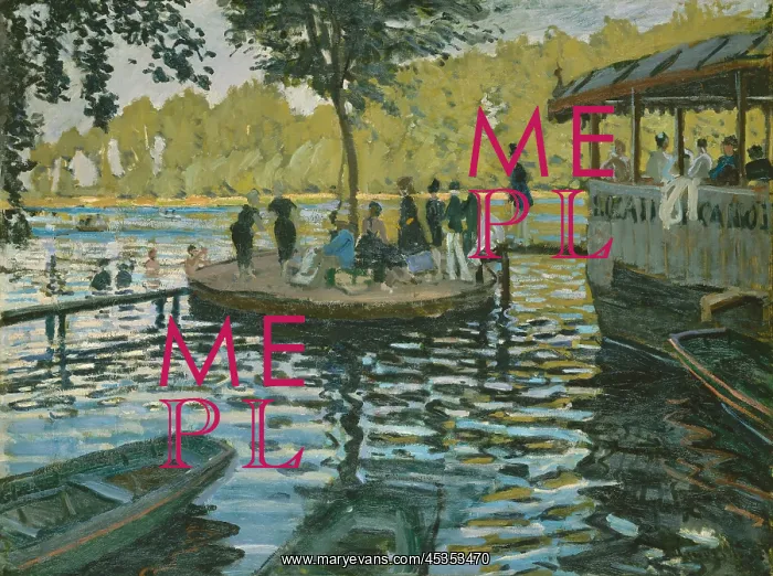 : La Grenouillere, by Claude Monet, 1869, French impressionist : La Grenouillere, by Claude Monet, 1869, French impressionist