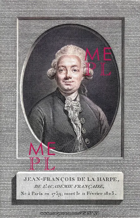 : LA HARPE. JEAN-FRANCOIS DE LA HARPE (1739 - 1803), French playwright and literary critic : LA HARPE. JEAN-FRANCOIS DE LA HARPE (1739 - 1803), French playwright and literary critic