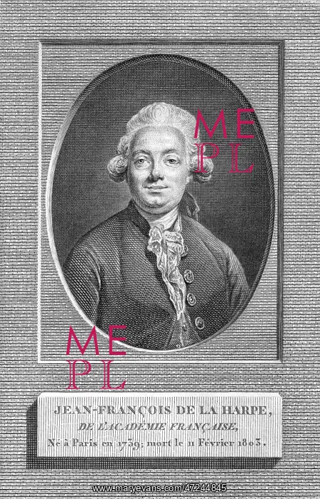 : LA HARPE. JEAN-FRANCOIS DE LA HARPE (1739 - 1803), French playwright and literary critic : LA HARPE. JEAN-FRANCOIS DE LA HARPE (1739 - 1803), French playwright and literary critic