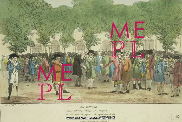 : La Hausse. The Increase. Anonymous engraving. Paris, musee Carnavalet : La Hausse. The Increase. Anonymous engraving. Paris, musee Carnavalet