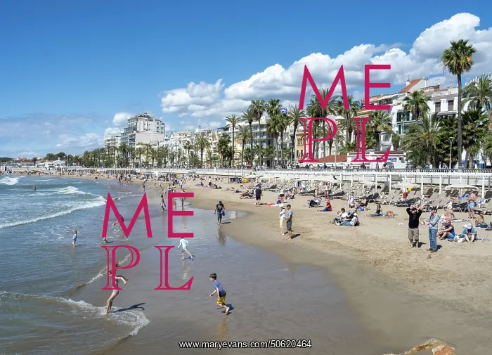 : La Ribera beach, Sitges, Catalonia, Spain : La Ribera beach, Sitges, Catalonia, Spain