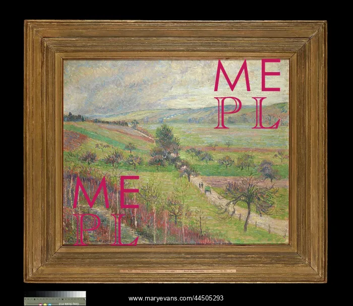 : La Route de Thierceville, (Early Spring), by Lucien Pissarro : La Route de Thierceville, (Early Spring), by Lucien Pissarro