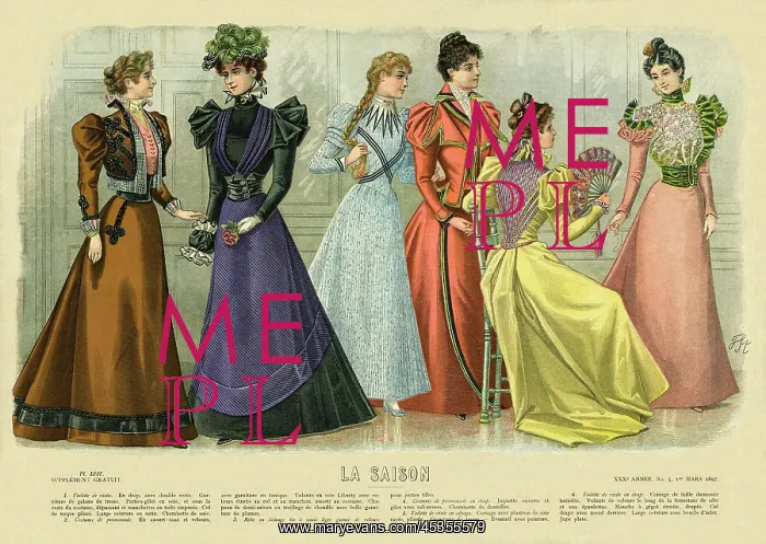 : La Saison. Plate from La Saison, a French journal illustree of the late nineteenth : La Saison. Plate from La Saison, a French journal illustree of the late nineteenth