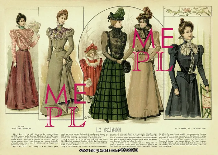 : La Saison. Plate from La Saison, a French journal illustree of the late nineteenth : La Saison. Plate from La Saison, a French journal illustree of the late nineteenth