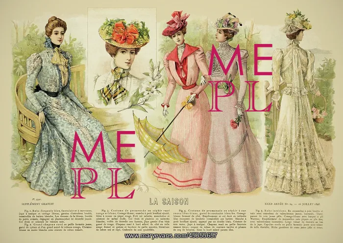 : La Saison. Plate from La Saison, a French journal illustree of the late nineteenth : La Saison. Plate from La Saison, a French journal illustree of the late nineteenth
