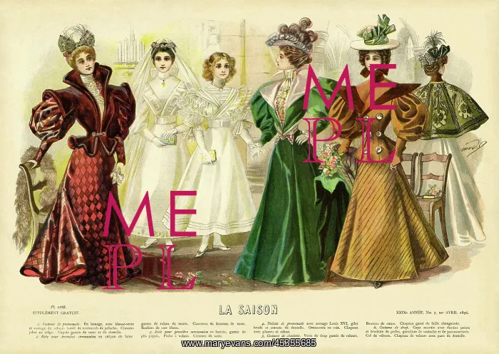 : La Saison. Plate from La Saison, a French journal illustree of the late nineteenth : La Saison. Plate from La Saison, a French journal illustree of the late nineteenth