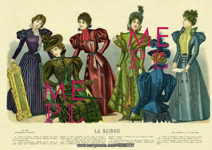 : La Saison. Plate from La Saison, a French journal illustree of the late nineteenth : La Saison. Plate from La Saison, a French journal illustree of the late nineteenth