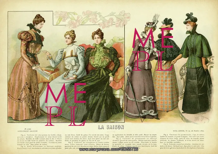 : La Saison. Plate from La Saison, a French journal illustree of the late nineteenth : La Saison. Plate from La Saison, a French journal illustree of the late nineteenth