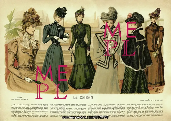 : La Saison. Plate from La Saison, a French journal illustree of the late nineteenth : La Saison. Plate from La Saison, a French journal illustree of the late nineteenth