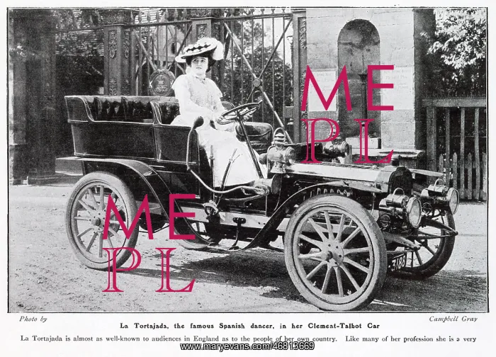 : La Tortajada driving a Clement-Talbot car : La Tortajada driving a Clement-Talbot car
