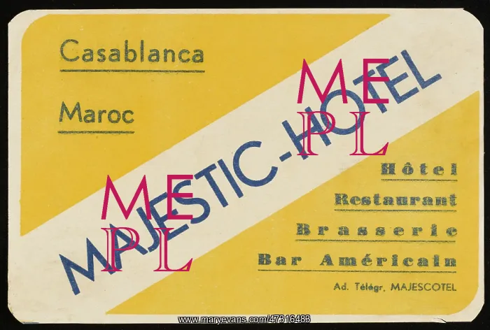 : LABEL, CASABLANCA HOTEL : LABEL, CASABLANCA HOTEL
