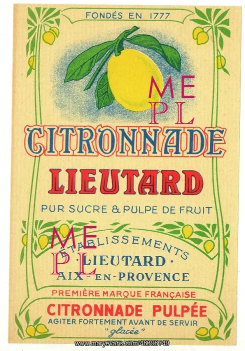  : Label, Citronnade Lieutard
