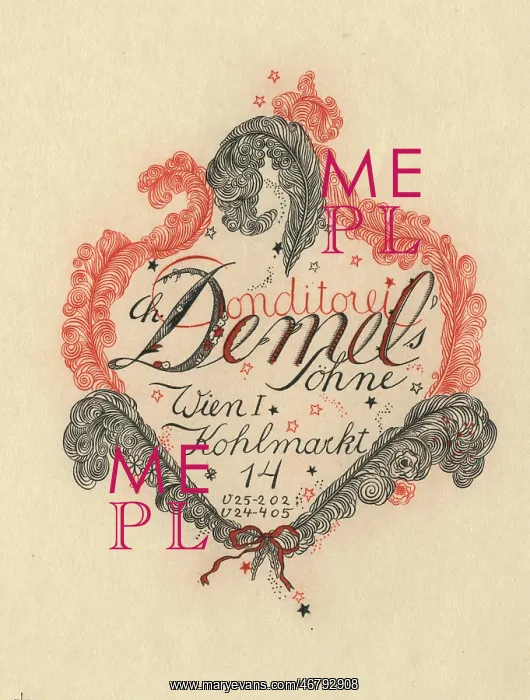 : Label of confectionery Demel in Vienna : Label of confectionery Demel in Vienna