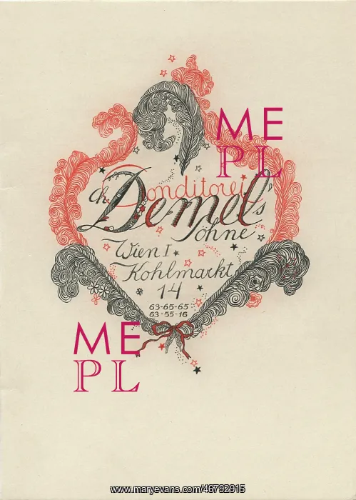 : Label of confectionery Demel in Vienna : Label of confectionery Demel in Vienna
