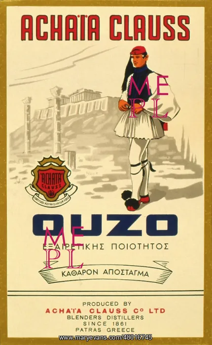 : Label design for Achaia Clauss Ouzo : Label design for Achaia Clauss Ouzo