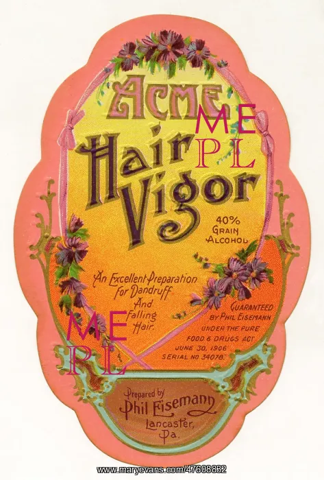 : Label design, Acme Hair Vigor : Label design, Acme Hair Vigor