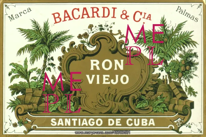 : Label design for Bacardi Rum from Cuba : Label design for Bacardi Rum from Cuba