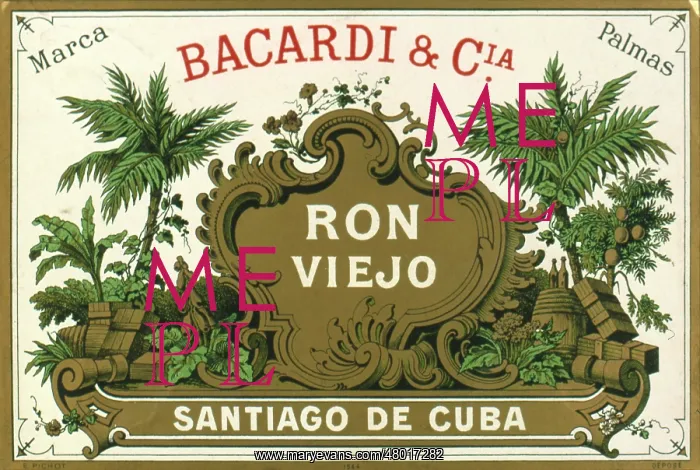 : Label design for Bacardi Rum from Cuba : Label design for Bacardi Rum from Cuba