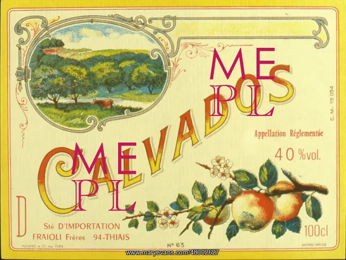 : Label design for Calvados apple brandy : Label design for Calvados apple brandy