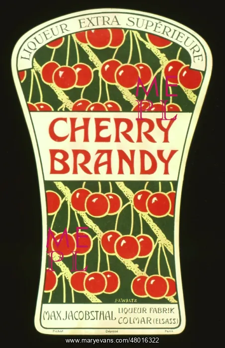 : Label design for Cherry Brandy liqueur : Label design for Cherry Brandy liqueur