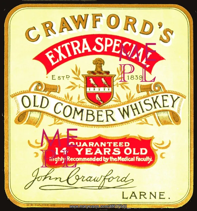  : Label design for Crawford's Old Comber Whiskey