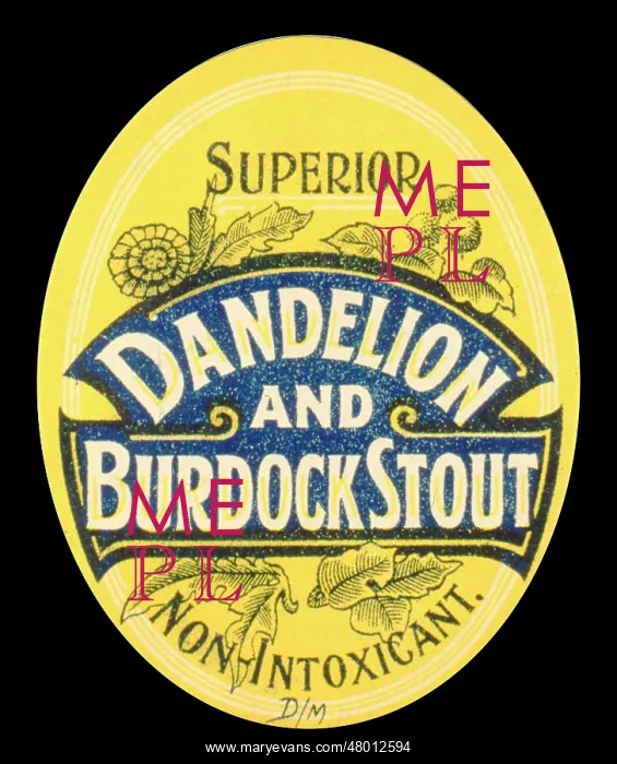  : Label design for Dandelion and Burdock Stout