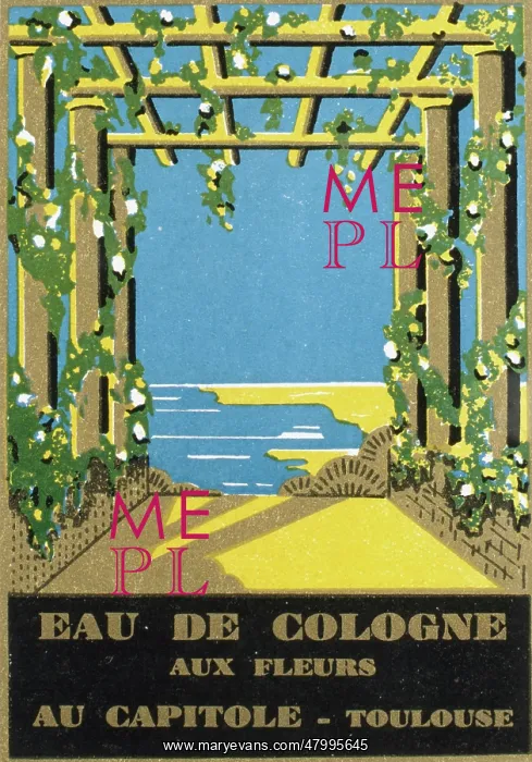 : Label design for Eau de Cologne aux Fleurs : Label design for Eau de Cologne aux Fleurs