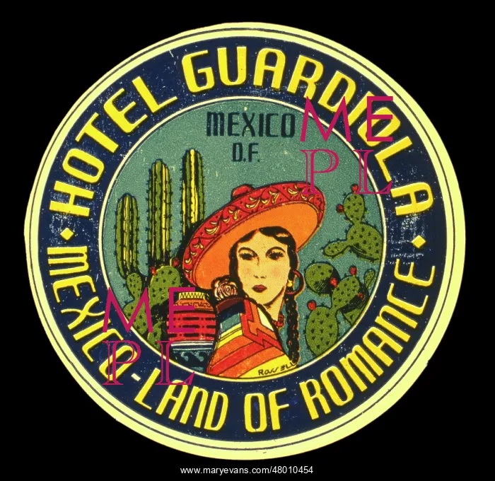 : Label design for Hotel Guardiola, Mexico : Label design for Hotel Guardiola, Mexico
