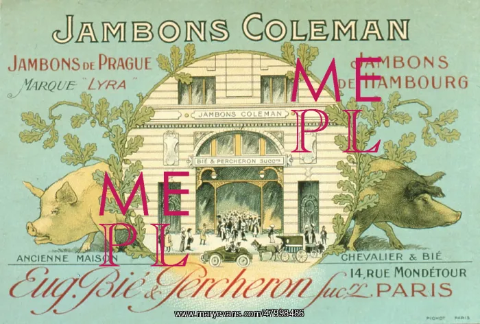 : Label design for Jambons Coleman, Paris : Label design for Jambons Coleman, Paris
