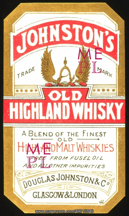 : Label design for Johnston's Old Highland Whisky : Label design for Johnston's Old Highland Whisky