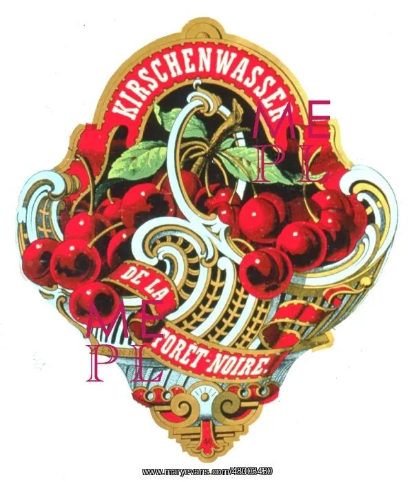 : Label design for Kirschenwasser (Kirsch) : Label design for Kirschenwasser (Kirsch)