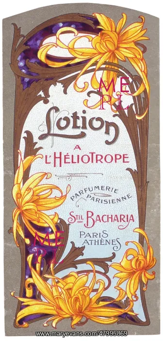 : Label design for Lotion a l'Heliotrope : Label design for Lotion a l'Heliotrope