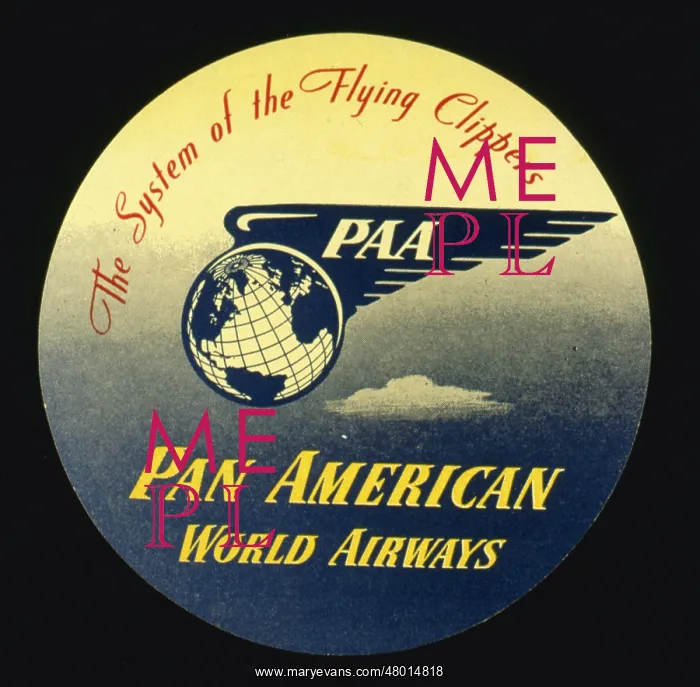 : Label design for Pan American World Airways : Label design for Pan American World Airways