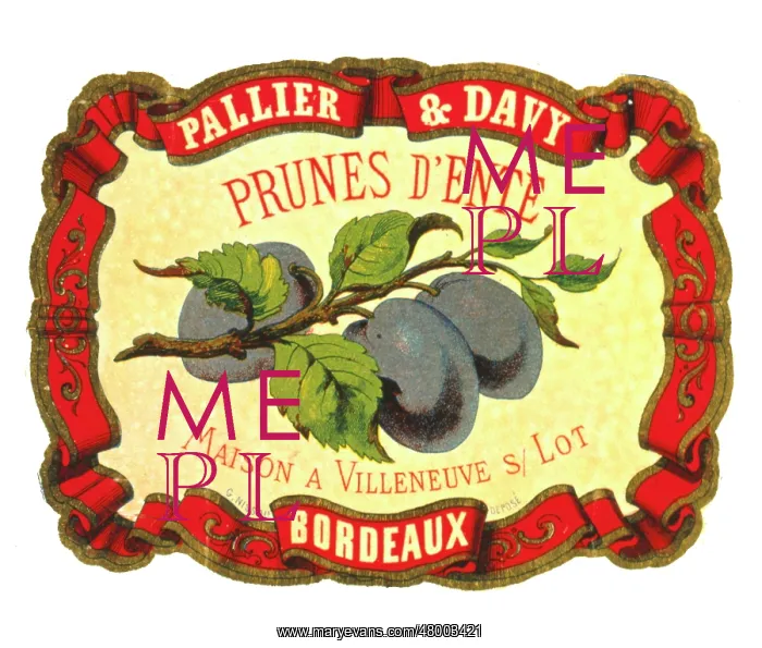 : Label design for Prunes d'Ente : Label design for Prunes d'Ente